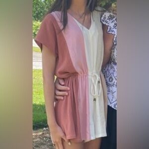 Entro Pink and Cream Jumpsuit